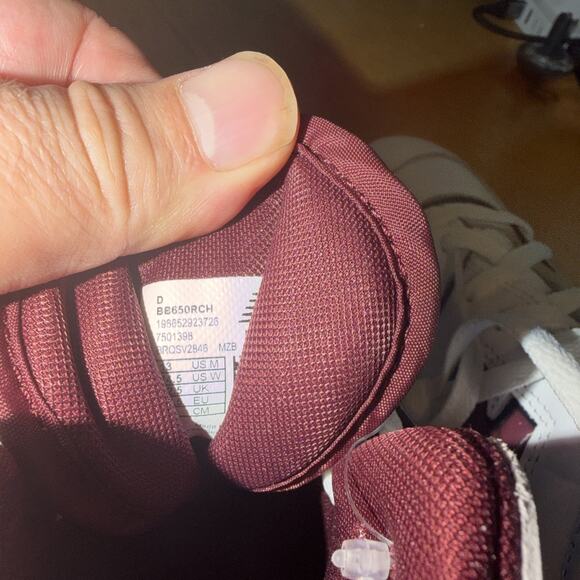 NEW BALANCE 650R MENS SIZE 13 WHITE BURGUNDY GRAY HIGH TOP COURT SNEAKER NEW - Picture 7 of 8